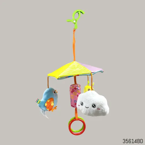 Musical Rattle Plush Hanging Soft Toy with Teether - Bird